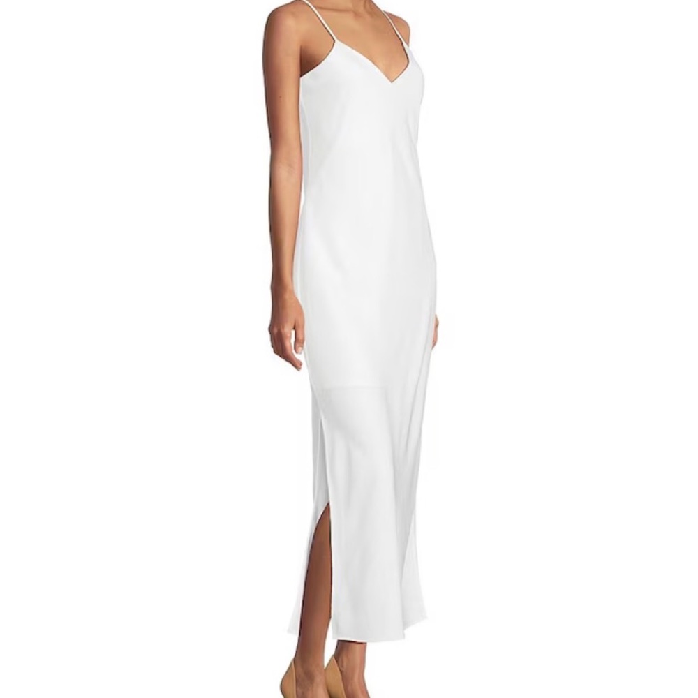 Gianni Bini White Slip Maxi Dress with Side Slit